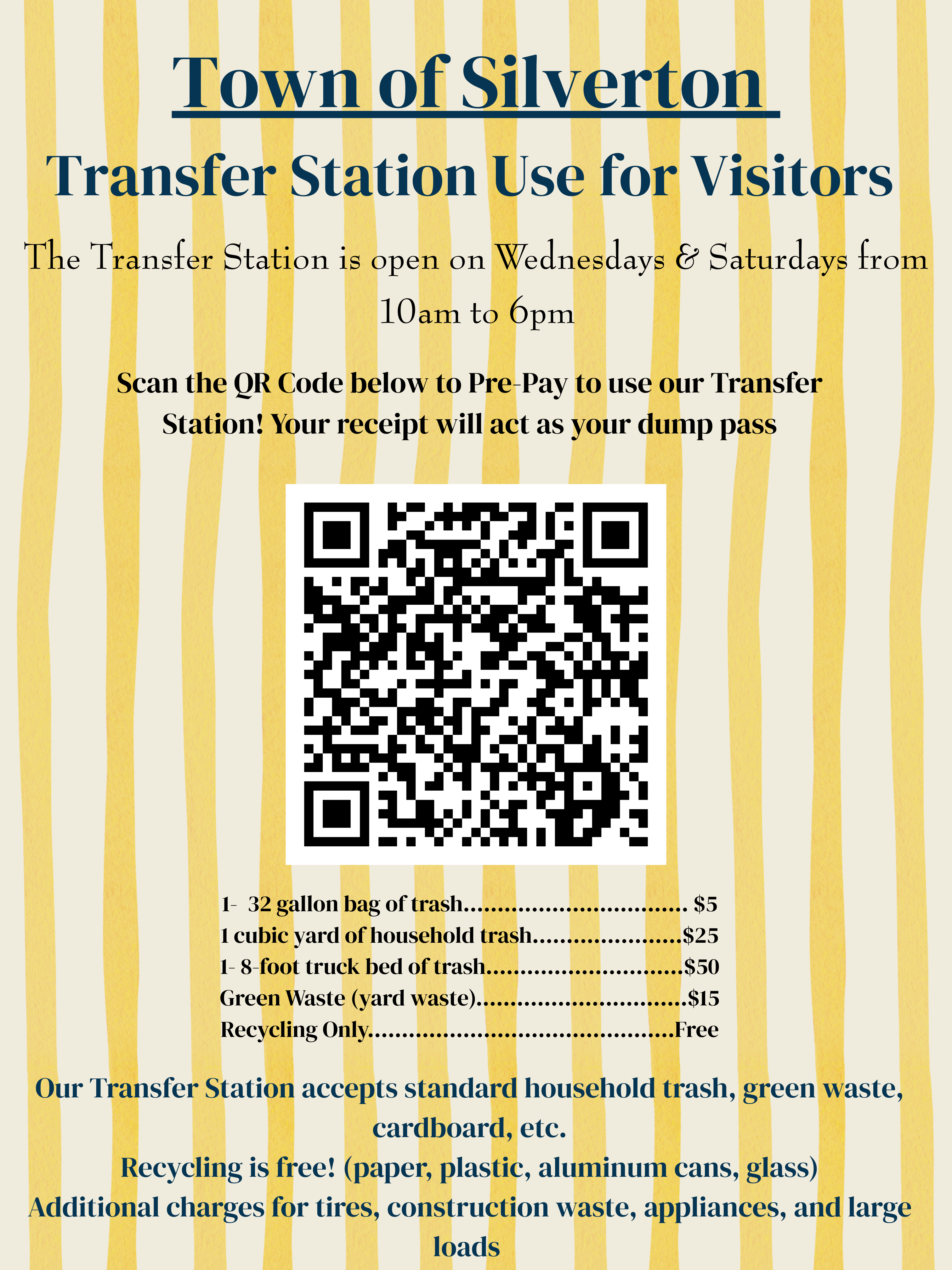 Visitor Transfer Station Cost Sheet and QR Code