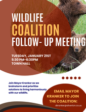 January 21st Wildlife follow-up meeting at 5:30