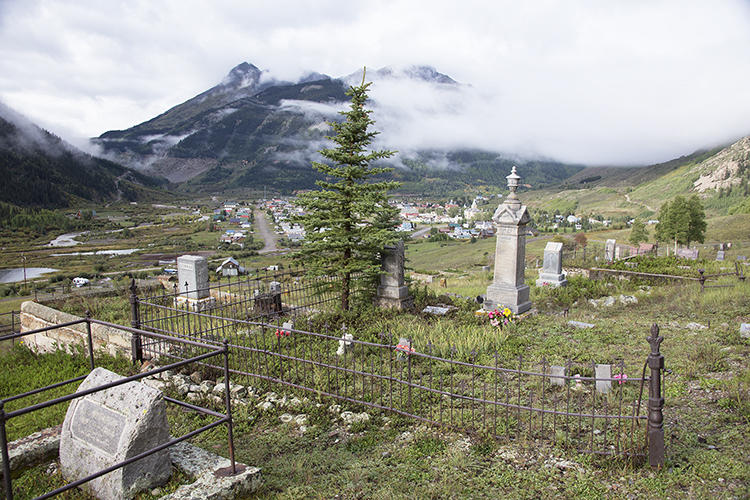 Headstones in Silverton's Hillside Cemetery