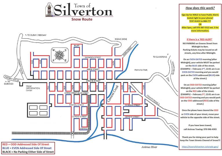 Town of Silverton Snow Route